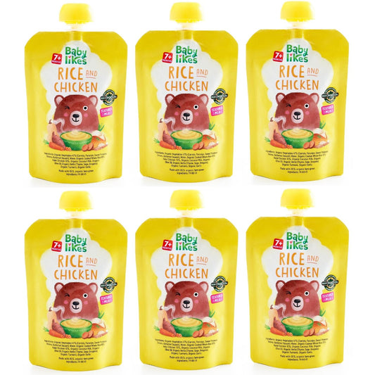 Rice and Chicken 6 pouches x 130 grams - Baby Puree for 7+ months